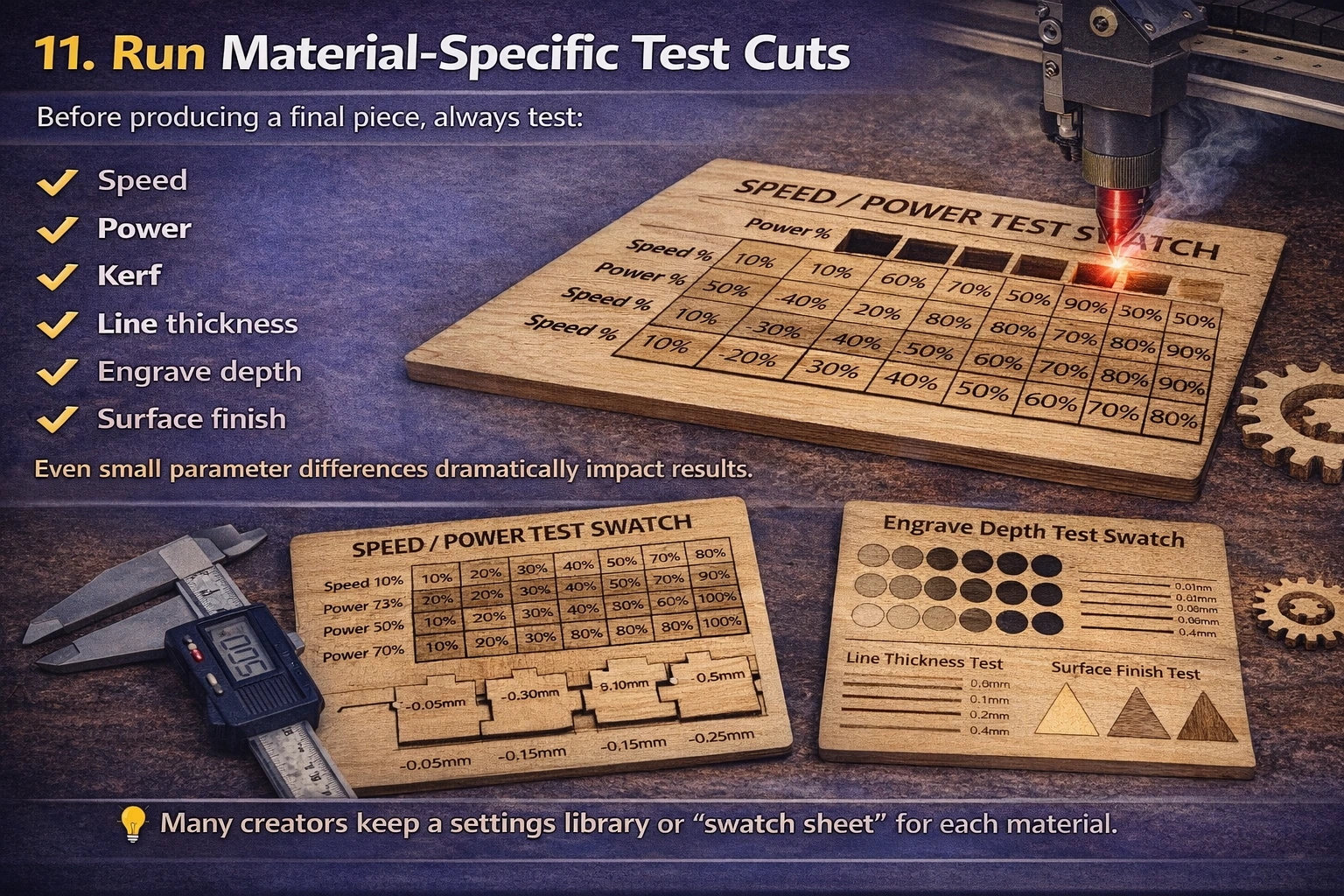 Run Material-Specific Test Cuts